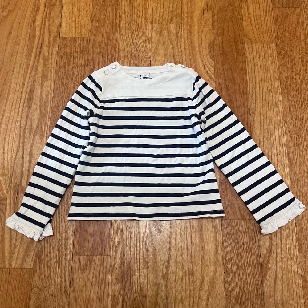 Janie and Jack Navy and White Striped Long Sleeve Tee